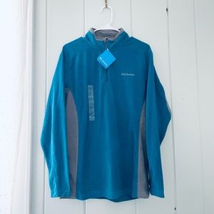 NWT Columbia Quarter Zip Pullover Fleece Sweatshirt in Blue / M